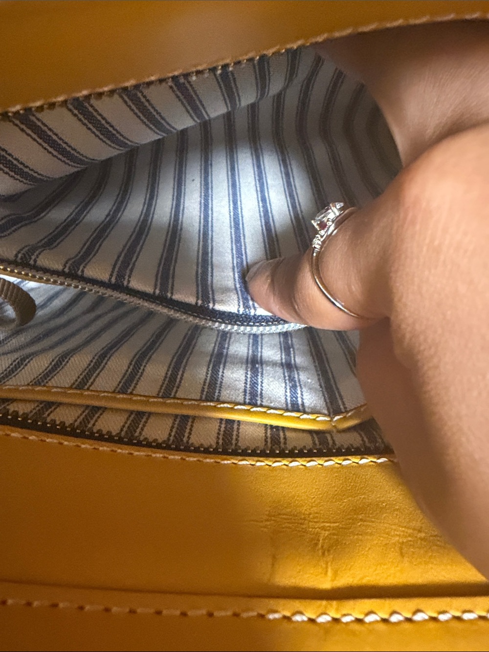 Dooney & Bourke Bright Yellow Leather Tote - Picture 7 of 12